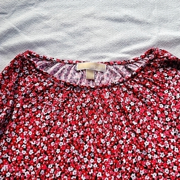 MICHAEL Michael Kors Floral Flare Sleeve Top Blouse Small Mint Condition - Picture 3 of 7